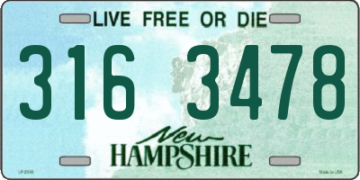 NH license plate 3163478