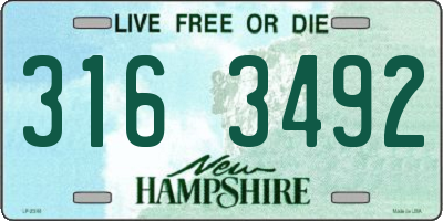 NH license plate 3163492