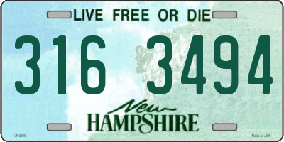 NH license plate 3163494