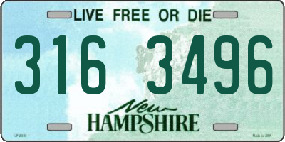 NH license plate 3163496