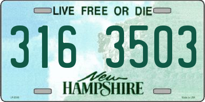 NH license plate 3163503