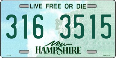 NH license plate 3163515