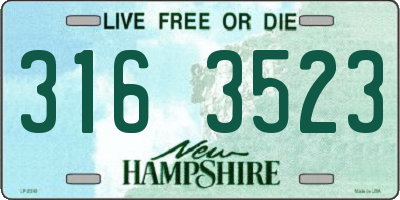 NH license plate 3163523