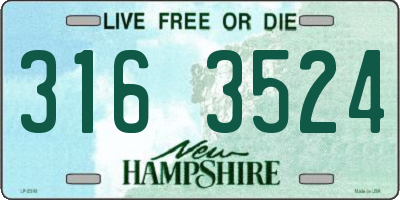 NH license plate 3163524