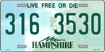 NH license plate 3163530
