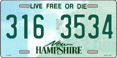 NH license plate 3163534