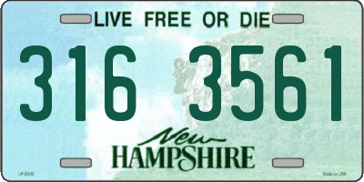 NH license plate 3163561