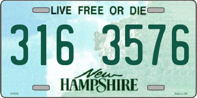 NH license plate 3163576