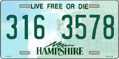 NH license plate 3163578