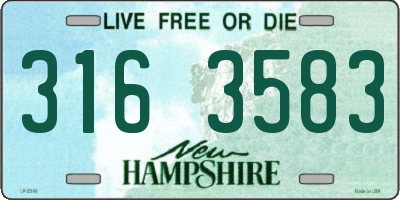 NH license plate 3163583