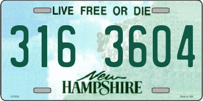 NH license plate 3163604