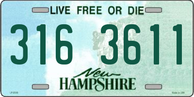 NH license plate 3163611