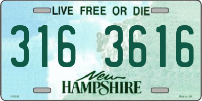 NH license plate 3163616