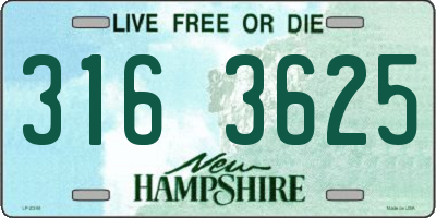 NH license plate 3163625