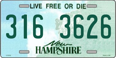 NH license plate 3163626