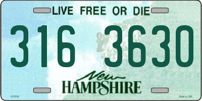 NH license plate 3163630