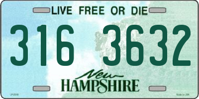NH license plate 3163632