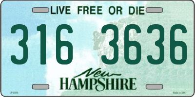 NH license plate 3163636
