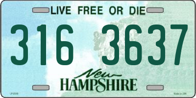 NH license plate 3163637