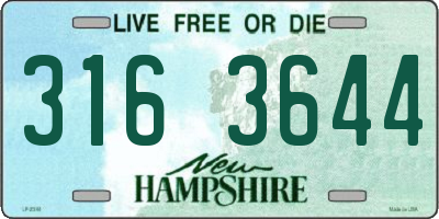 NH license plate 3163644