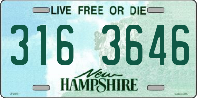 NH license plate 3163646