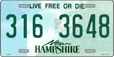 NH license plate 3163648