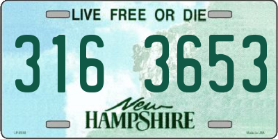 NH license plate 3163653