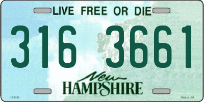 NH license plate 3163661