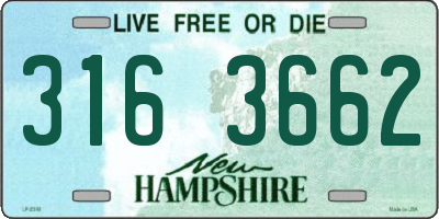 NH license plate 3163662