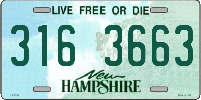 NH license plate 3163663