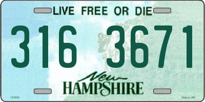NH license plate 3163671