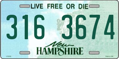 NH license plate 3163674