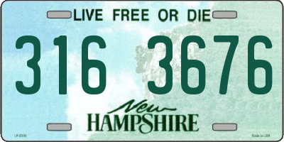 NH license plate 3163676
