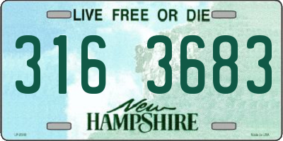 NH license plate 3163683