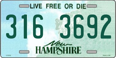 NH license plate 3163692