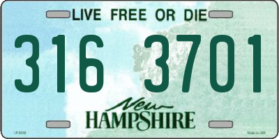 NH license plate 3163701