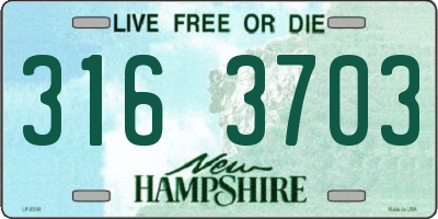 NH license plate 3163703