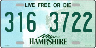 NH license plate 3163722
