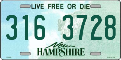 NH license plate 3163728