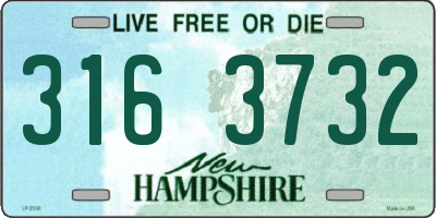 NH license plate 3163732