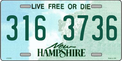 NH license plate 3163736