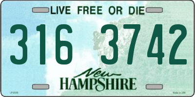 NH license plate 3163742