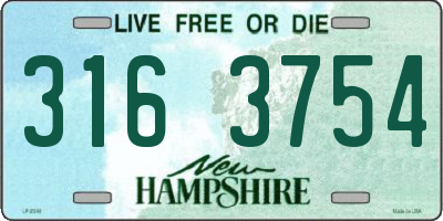 NH license plate 3163754