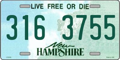NH license plate 3163755