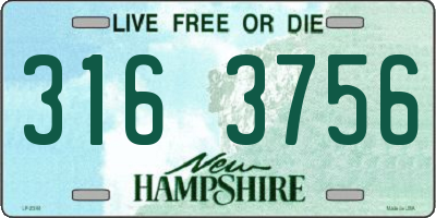 NH license plate 3163756
