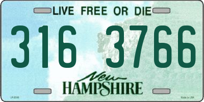 NH license plate 3163766