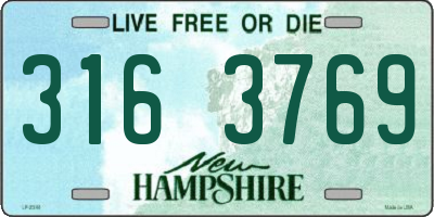 NH license plate 3163769