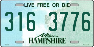 NH license plate 3163776