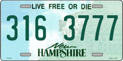 NH license plate 3163777