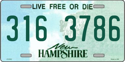 NH license plate 3163786